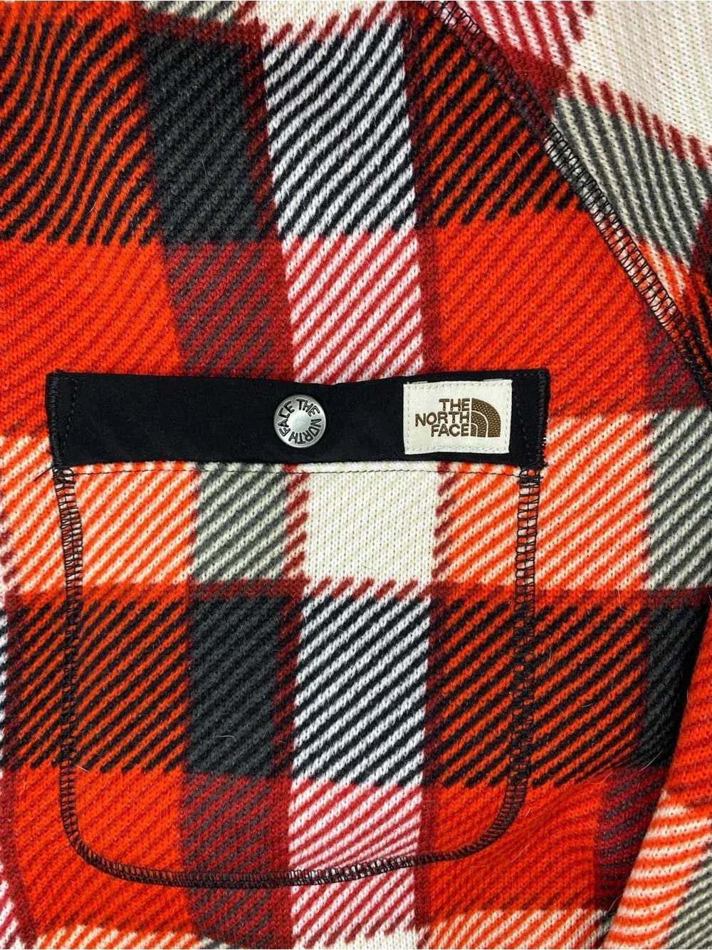 THE NORTH FACE - Men's Red Plaid Half-Zip Fleece Sweater